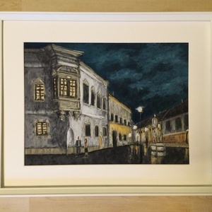 Hadik szobor, Budai vár - művészet - festmény - akvarell - Meska.hu