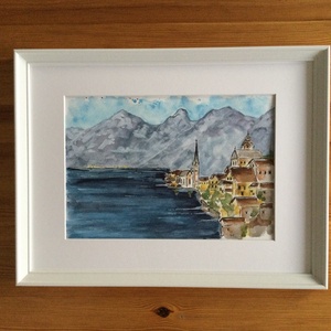 Hallstatt, Ausztria - művészet - festmény - pasztell - Meska.hu