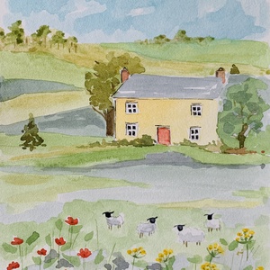 Angol vidéki ház - művészet - festmény - akvarell - Meska.hu