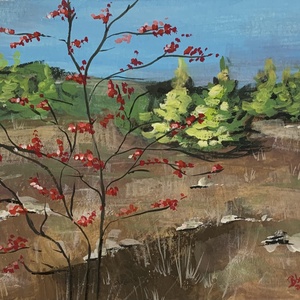 Kirándulás közben, Művészet, Festmény, Akvarell, , A5-ös méretű (kerettel: 18x24 cm, paszpartu belső mérete: 13x18 cm) eredeti gouache festmény.
Ez az..., MESKA