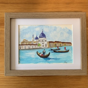 Velencei gondolák - művészet - festmény - akvarell - Meska.hu