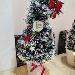 Örök grincsfa LED világítással, Karácsony, Adventi díszek, Adventi asztaldísz, Virágkötés, MESKA