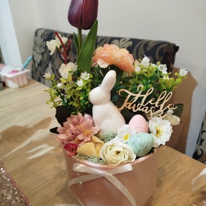 Nyuszis tavaszi asztaldísz - Meska.hu