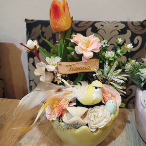 Nyuszis tavaszi asztaldísz - Meska.hu