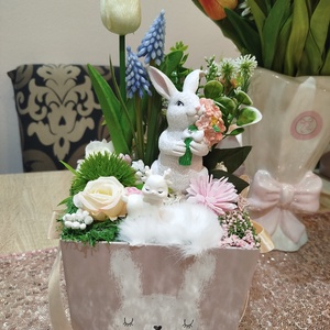 Nyuszis tavaszi asztaldísz - Meska.hu