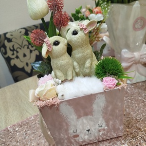 Cuki nyuszikás asztaldísz box - ünnepi díszek, dekorációk - húsvéti díszek és dekorációk - húsvéti asztaldíszek - Meska.hu