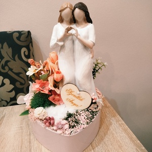 Gyönyörű Anyák napi asztaldísz, Otthon & Életmód, Dekoráció, Asztal és polc dekoráció, Asztaldísz, Virágkötés, MESKA