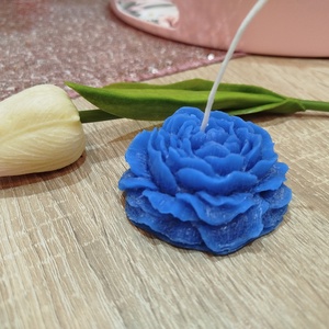 Gyönyörű kék virág alakú gyertya - Meska.hu