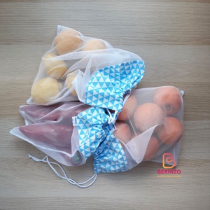 Kék háromszöges textil bevásárló zsák 3 db-os - táska & tok - bevásárlás & shopper táska - zöldség/gyümölcs zsák - Meska.hu