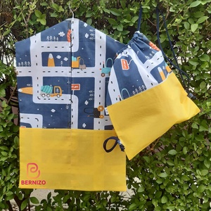 Autós utas oviszsák-tornazsák szett - játék & sport - ovis felszerelés - ovis szett - Meska.hu