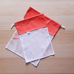 Piros pöttyös textil bevásárló zsák 2 db-os - táska & tok - bevásárlás & shopper táska - zöldség/gyümölcs zsák - Meska.hu