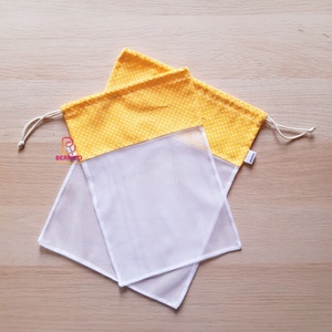 Narancs pöttyös textil bevásárló zsák 2 db-os - táska & tok - bevásárlás & shopper táska - zöldség/gyümölcs zsák - Meska.hu