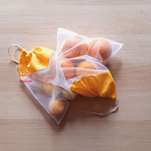 Narancs pöttyös textil bevásárló zsák 2 db-os, Táska & Tok, Bevásárlás & Shopper táska, Zöldség/Gyümölcs zsák, Varrás, MESKA