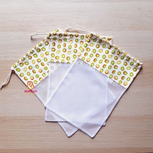 Kivis textil bevásárló zsák 3 db-os - táska & tok - bevásárlás & shopper táska - zöldség/gyümölcs zsák - Meska.hu