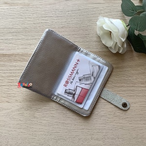 Ezüst textilbőr kártyatrartó/kártyarendező - táska & tok - pénztárca & más tok - kártyatartó & irattartó - Meska.hu