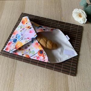 Nyári virágos újraszalvéta-uzsonnás zsák szett - táska & tok - uzsonna- & ebéd tartó - szendvics csomagoló - Meska.hu