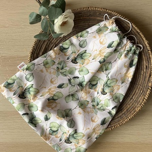 Zöld leveles kenyeres zsák - otthon & életmód - konyhafelszerelés, tálalás - konyhai tárolás - kenyértartó - Meska.hu