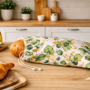 Zöld leveles kenyeres zsák, Otthon & Életmód, Konyhafelszerelés, tálalás, Konyhai tárolás, Kenyértartó, Varrás, MESKA