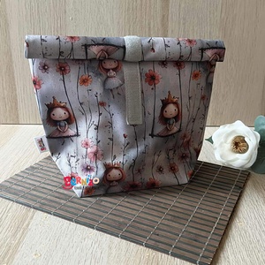 Királylányos újraszalvéta-uzsonnás zsák szett - táska & tok - uzsonna- & ebéd tartó - szendvics csomagoló - Meska.hu