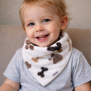 Csontos-tappancsos wellsoft sálkendő, Baba - mama, Babaruházat, Nyálkendő, Varrás, MESKA