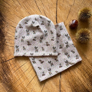 Őzikés beanie sapka-csősál szett - Meska.hu