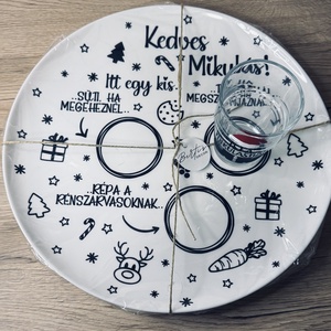 Mikulás váró tányér - Meska.hu
