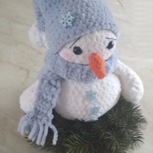 Horgolt hóember  - karácsony - karácsonyi lakásdekoráció - karácsonyi manók, figurák - Meska.hu