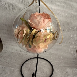 Különleges, kézzel készült virágos gömb Anyák napjára - otthon & életmód - dekoráció - fali és függő dekoráció - függődísz - Meska.hu