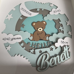 Baba születés - köszöntő box - baba - mama - babaszoba dekoráció - babaszoba kép - Meska.hu