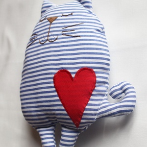 tengerész cica -párna - játék & sport - plüssállat & játékfigura - cica - Meska.hu