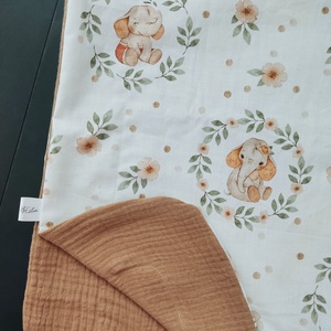 Nyári babatakaró -  Baba elefánt  - otthon & életmód - babaszoba, gyerekszoba - babatakaró, gyerek pléd - Meska.hu