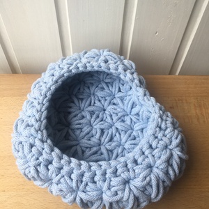 Kék szív alakú kosár - otthon & életmód - tárolás & rendszerezés - tárolókosár - Meska.hu