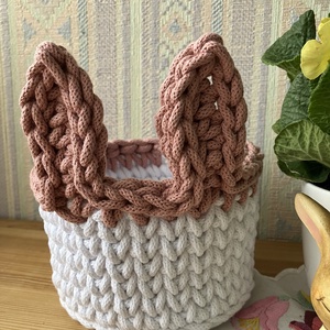 Nyuszi kosár ( minimal ) - otthon & életmód - dekoráció - asztal és polc dekoráció - asztaldísz - Meska.hu