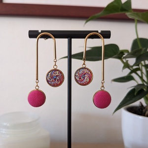 Pink fánkos bedugós fülbevaló, Ékszer, Fülbevaló, Lógó fülbevaló, Ékszerkészítés, MESKA