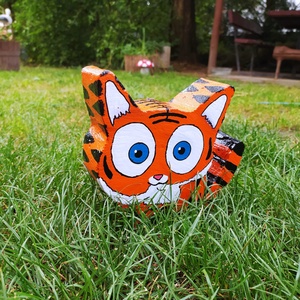 Kis tigris beton  - otthon & életmód - ház & kert - kerti dísz - Meska.hu