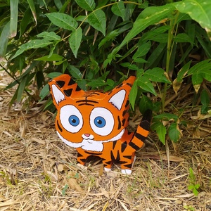 Kis tigris beton  - otthon & életmód - ház & kert - kerti dísz - Meska.hu