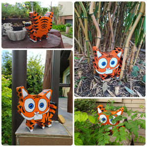 Kis tigris beton  - otthon & életmód - ház & kert - kerti dísz - Meska.hu