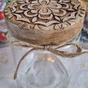 Kis üveg díszes tetővel (Mandala) - otthon & életmód - gyertya, illat, aroma - mécses és mécsestartó - Meska.hu