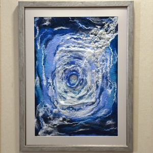 Örvény - Nemezelt gyapjú falikép, Művészet, Textilkép, Nemezelt, Nemezelés, MESKA