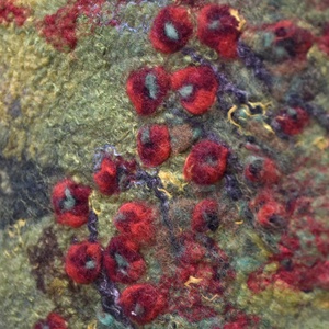 Naplemente a pipacsok között - Nemezelt gyapjú falikép - művészet - textilkép - nemezelt - Meska.hu