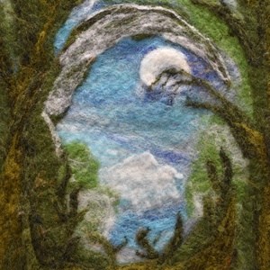 Túloldalon - Nemezelt gyapjú falikép - művészet - textilkép - nemezelt - Meska.hu