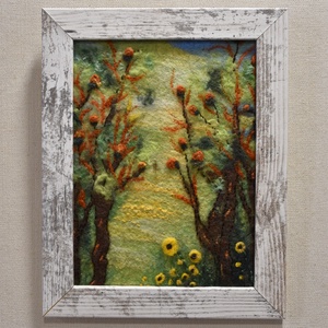 Erdő mélyén - Nemezelt gyapjú falikép - Meska.hu