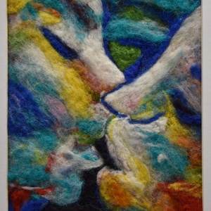 Érzés - Nemezelt gyapjú falikép - művészet - textilkép - nemezelt - Meska.hu