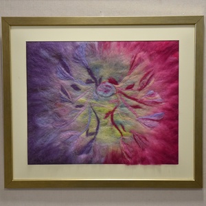 Kapcsolódás - Nemezelt gyapjú falikép, Művészet, Textilkép, Nemezelt, Nemezelés, MESKA