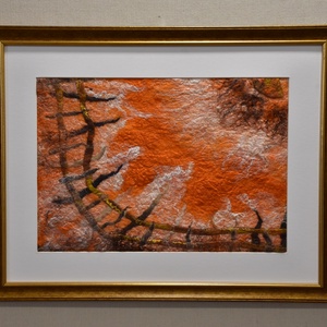 Túloldalon - Nemezelt gyapjú falikép, Művészet, Textilkép, Nemezelt, Nemezelés, MESKA