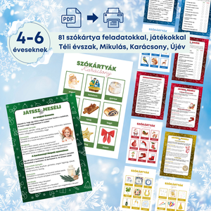 81db szókártya és kreatív feladatok,játékok 4-6 éveseknek - játék & sport - készségfejlesztő és logikai játék - oktató játékok - Meska.hu