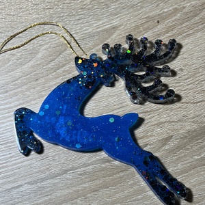 Csillogó szarvas karácsonyfadísz-Ünnepi csoda - Meska.hu