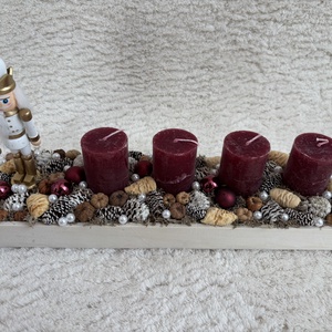 Diótörős adventi asztaldísz , Karácsony, Adventi díszek, Adventi asztaldísz, , MESKA