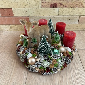 Adventi asztaldísz őzikével - Meska.hu