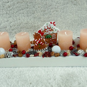 Adventi mézeskalácsos asztaldísz  - Meska.hu
